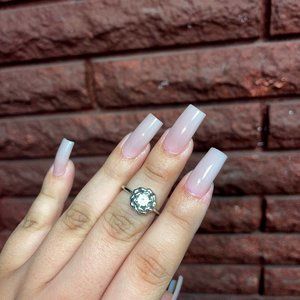 Diamonique Rose Shaped Size 10 Ring